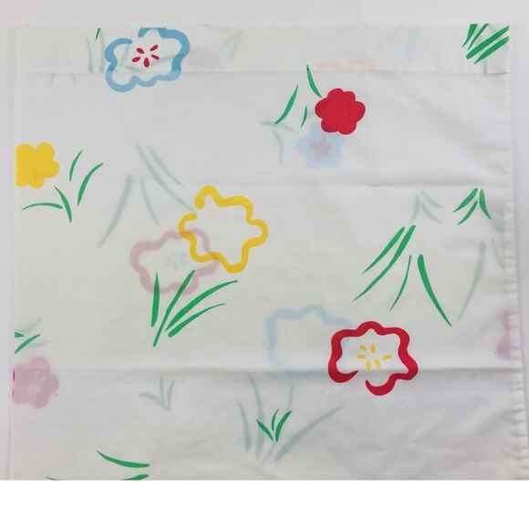 Vintage '80s Burlington CARESS Pillowcase Flower Red Yellow Rare Blue Watermelon - Picture 2 of 8